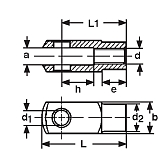 Gabelköpfe Stahl 9SMnPb28K vz ISO 8140 