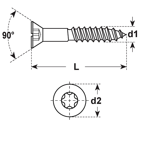 Vis panneaux aggloméré tête fraisée 90° TX INOX A2 [LastViewedItems.CatItem.ArtName2]