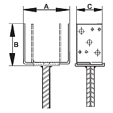 GH-Stützfuss Typ UV variabel Stahl fvz 