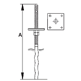 GH-Stützfuss Typ D2 breite Platte vz 