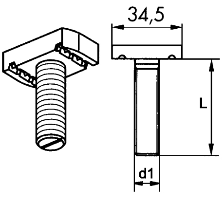 Bulloni con testa a martello 4.6 41/41 Dado Rondel [SimilarCatItems.CatItem.ArtName2]