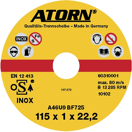 ATORN Trennscheibe für Edelstahl gerade Form Extra [SimilarCatItems.CatItem.ArtName2]