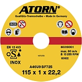 ATORN Trennscheibe für Edelstahl gerade Form Extra  dünn Typ-A46U9BF725