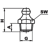 Graisseur hydraulique H 1 en inox V2A DIN 71412 