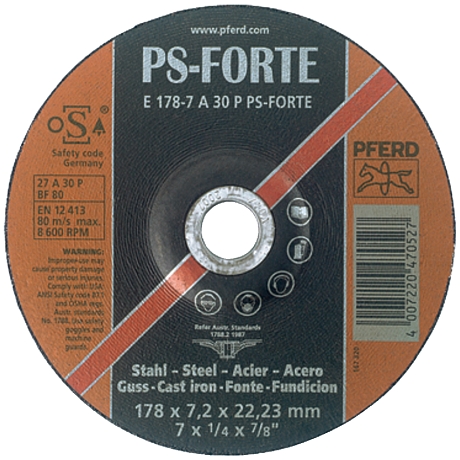 PFERD Schruppscheibe PS-FORTE für Stahl/Gusseisen [SimilarCatItems.CatItem.ArtName2]