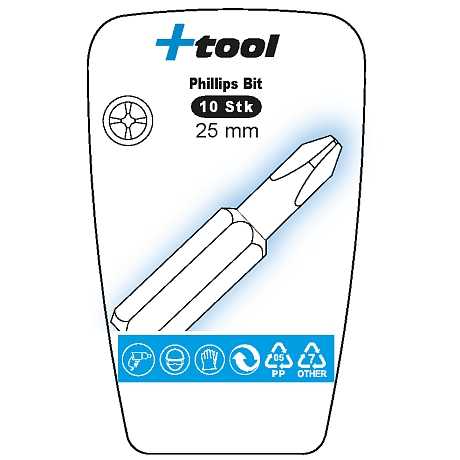 +TOOL Bits Philips 1/4" C 6,3 Pack zu 10 Stk 25 mm [SimilarCatItems.CatItem.ArtName2]