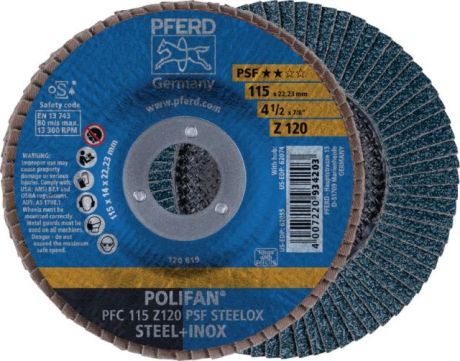 Fächerschleifscheibe PFERD POLIFAN® PSF STEELOX [SimilarCatItems.CatItem.ArtName2]