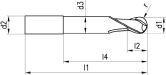 VHM-Kugel-Hartfräser FRANKEN 2842A HSC-Jet-Cut TiA 