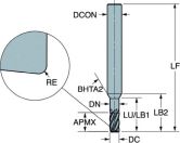 VHM-Eckfräser CoroMill® Dura COROMANT 1K335 - 2xD 