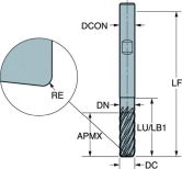VHM-Eckfräser CoroMill® Dura COROMANT 1K357 - 3xD 
