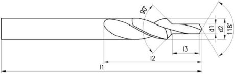 Kurzstufenbohrer GÜHRING 90° Typ N HSS Kernloch [SimilarCatItems.CatItem.ArtName2]
